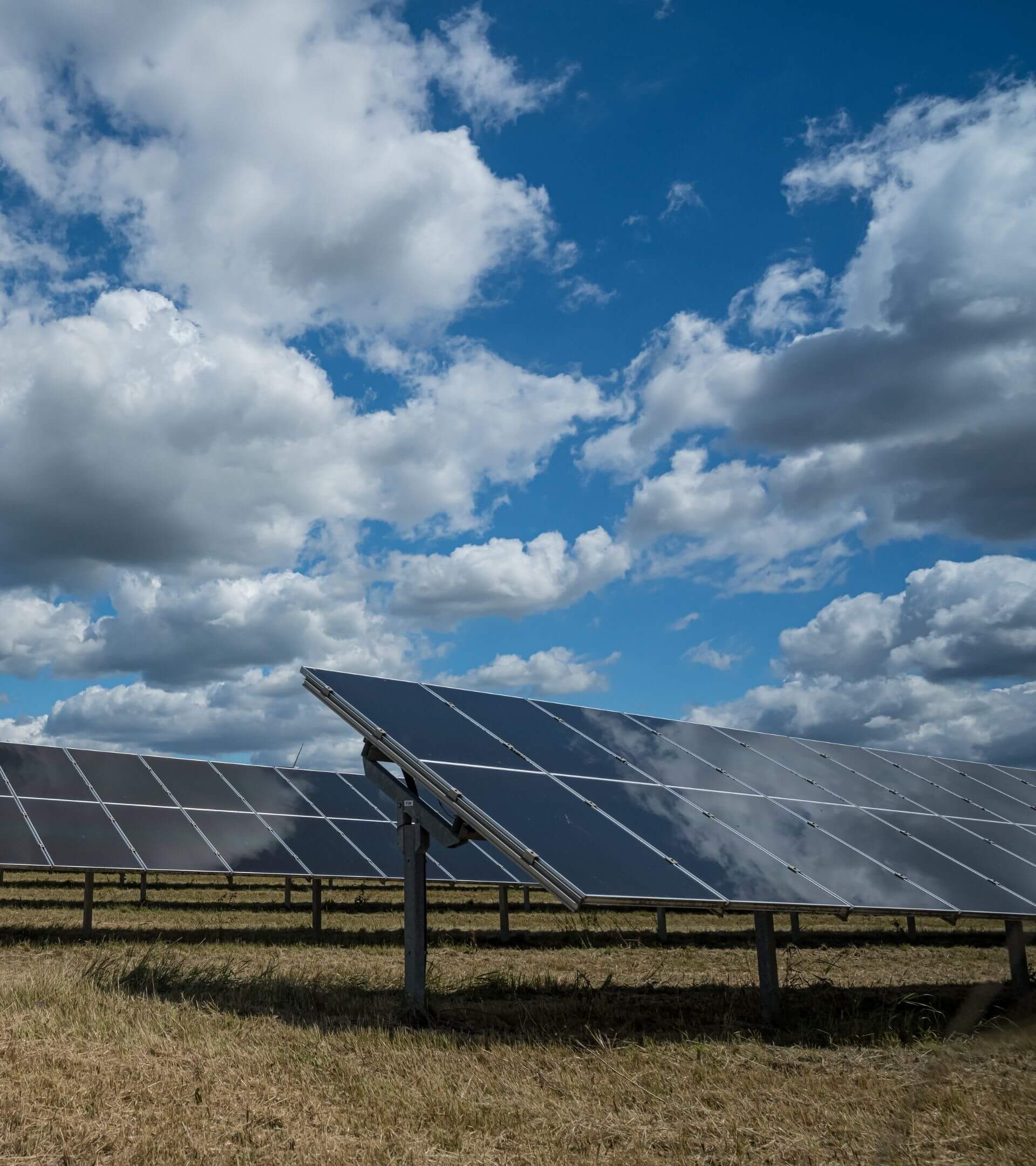 Placeholder slide showing premium solar panel infrastructure