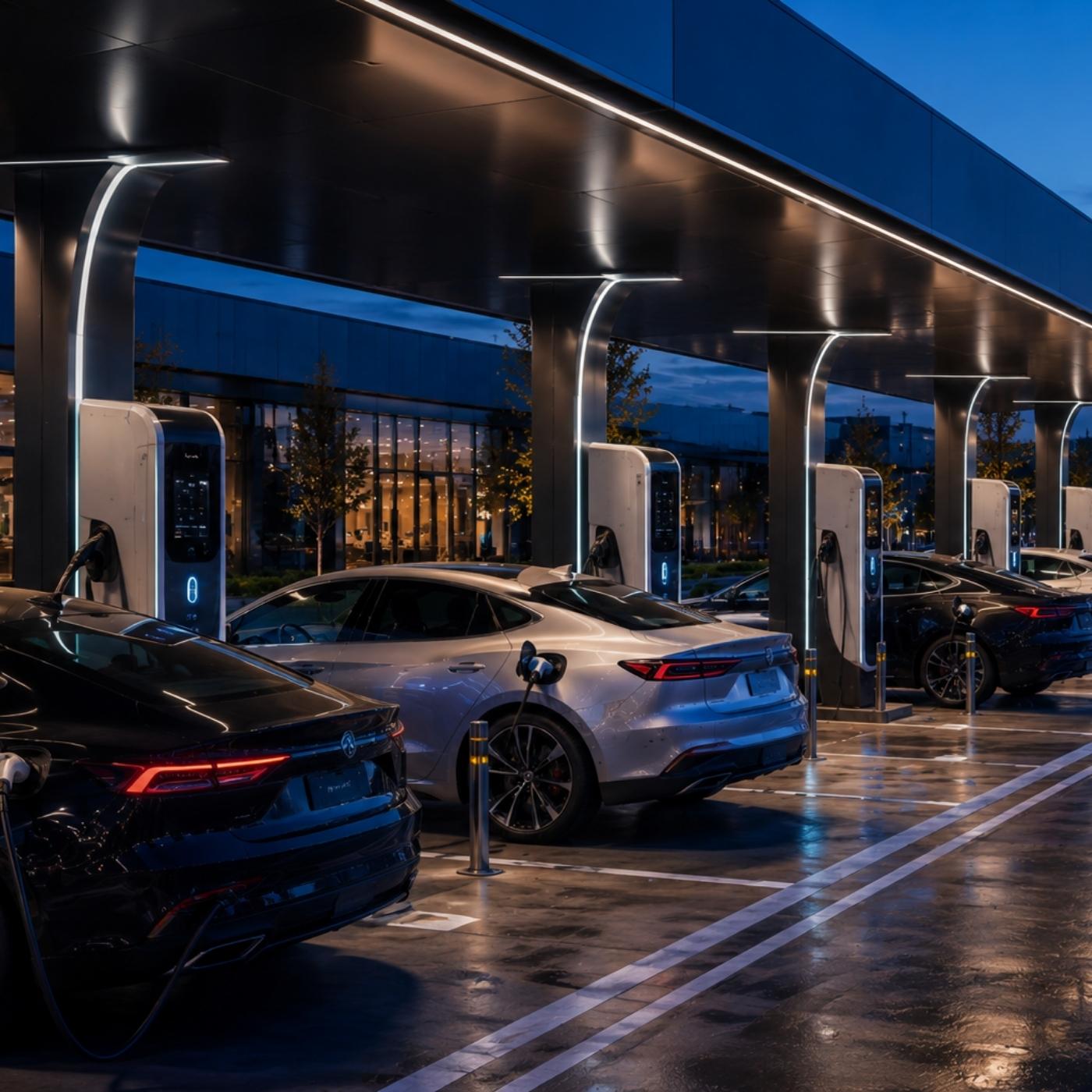 Placeholder for an engineered EV charging facility