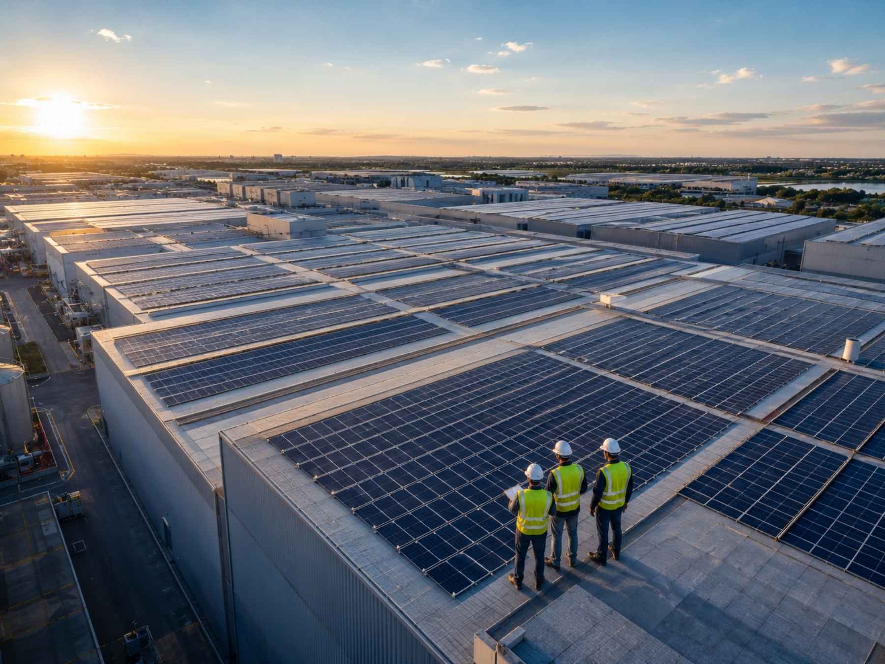Placeholder for an industrial rooftop solar EPC project