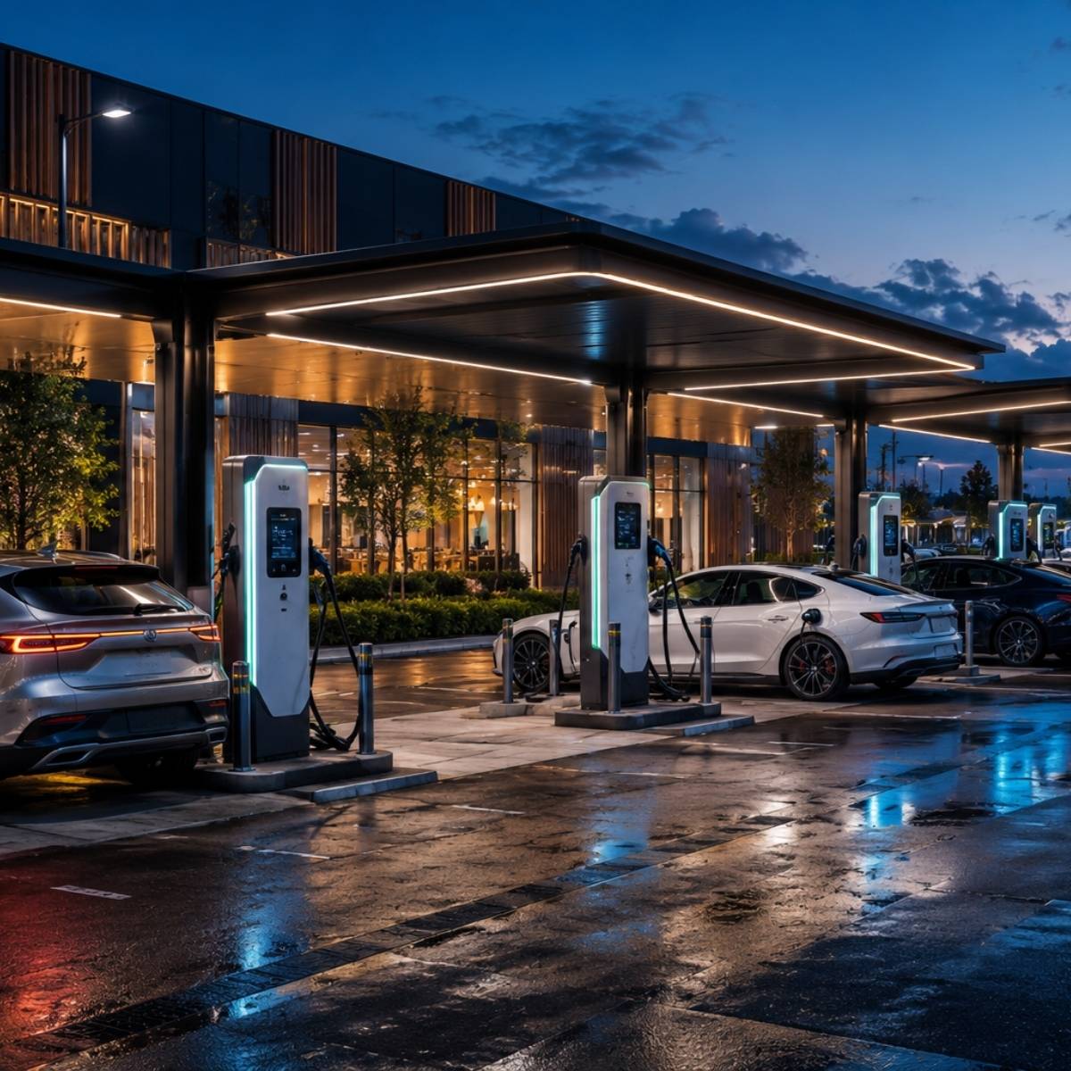 Placeholder for a commercial EV charging hub