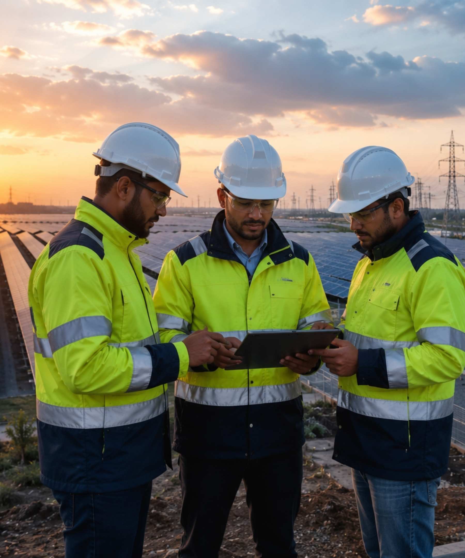 Placeholder for UnderRoot Energy engineers reviewing a renewable energy site